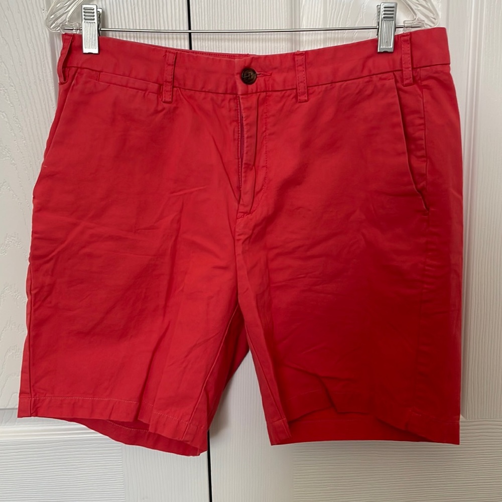 Slate and stone rose/peach colored chino shorts